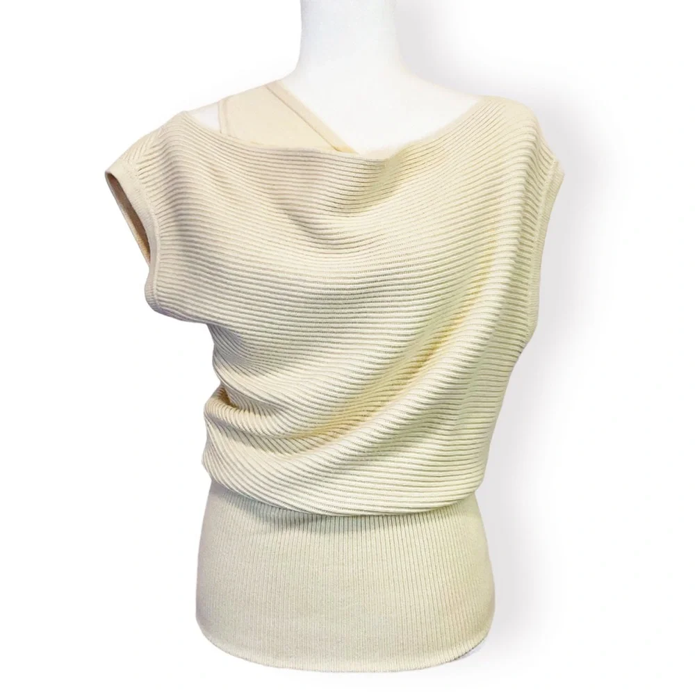 Tracy Reese Off the Shoulder Asymmetric Tunic Sweater - Picture 3 of 8